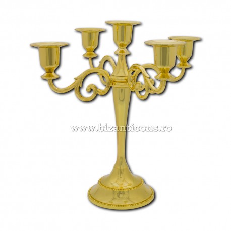 52-0 candlestick-gold - 5 arms, 12/box