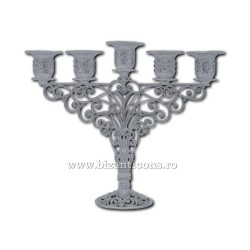 Candlestick 5 arms silver - and - rhinestones