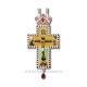 The CROSS, the Humans Bronze-silver - enamel - red rhinestones AT 140-8