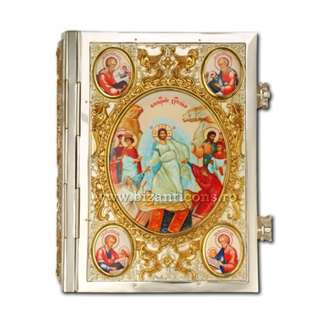Евангелие, иконы, письма установлено золотое изваяние, и argintata AT 304-21