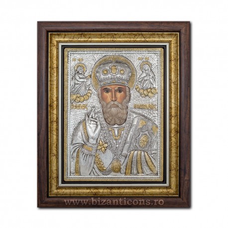 The icon with silvered - St. Nicholas 36x44cm K700-009