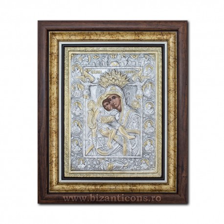 The icon with silvered our lady Axionita 36x44cm K700-022