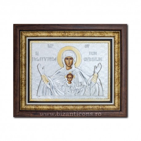 The icon with silvered our lady Queen of Heaven - Platitera 36x44cm K700-409