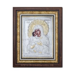 Το εικονίδιο με το ασημωμένο Μητέρα του Θεού, Γλυκό Φιλί, 36x44cm K700-411