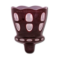 39-161RW pahar rubin SF GRAVAT No2 - ROSU+ALB+TR - 9,5X12cm 24/bax