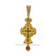 The CROSS in BUCHAREST-metal gold - Red stone - 12cm D100-19