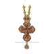 The CROSS in BUCHAREST Byzantium large - metal-gold plated - red enamel D-100-28Au-R