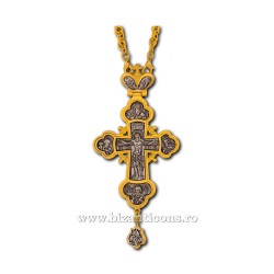 The CROSS, the HUMANS, metal gilded and silver-plated + patina - Spelling D-100-44SGP