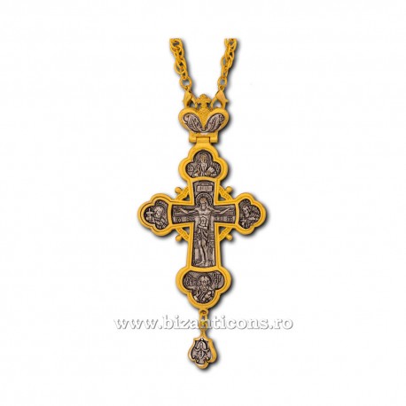 The CROSS, the HUMANS, metal gilded and silver-plated + patina - Spelling D-100-44SGP