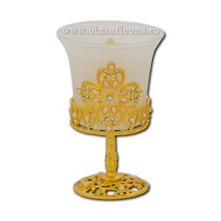 The 120-19Au lamp, metal 13.5 cm, gold, glass, white, 40/box