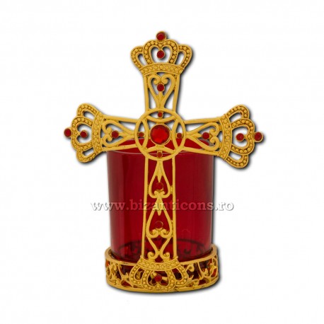 The 120-60Au lamp metal + cross, - have a glass of red, 40/pack