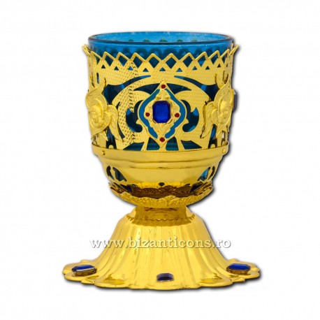 The 120-68Au-Ab, a lamp table, a small gold - enamel - stones, blue-48/box