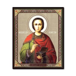 1856-023 Икона русской плиты мдф, 15x18 Святого Пантелеймона