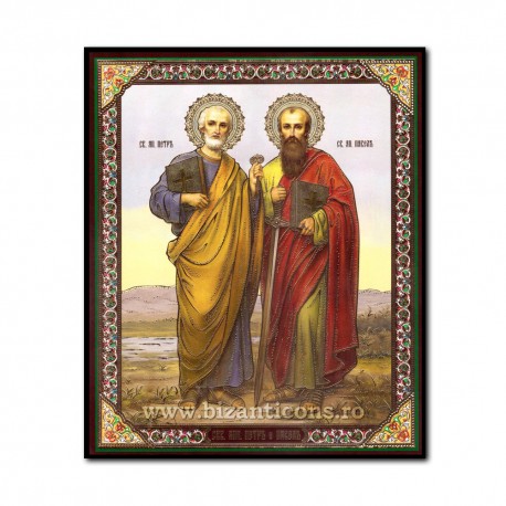 1856-723 the Icon of the Russian fiberboard 15x18 St. Peter and Paul