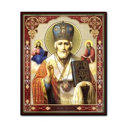 1861-009 το Εικονίδιο της ρωσικής φύλλο φίμπερ 20x24 Αγίου Νικολάου