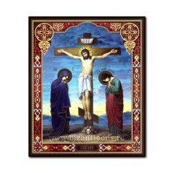 1861-714 the Icon of the Russian fiberboard 20x24 Crucifixion