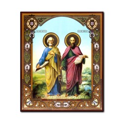 1861-723 το Εικονίδιο της ρωσικής φύλλο φίμπερ 20x24 Αγίου Πέτρου και Παύλου