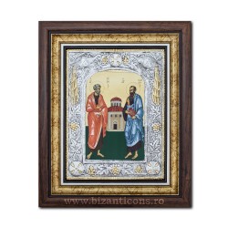 The icon with silvered - of the Holy Apostles Peter and Paul, 36x44cm K700-431