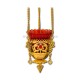 The 120-49AuR lamp chain, gold enamel - stone-red 15/box