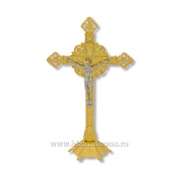 6-153 a cross of metal, with the base - 25 cm 40/box