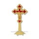 6-160Au-cross metal base gold - red - wall of 20 cm 60/box