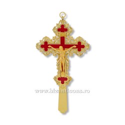 6-161Au cross-metal-gold - red - wall of 20 cm 60/box