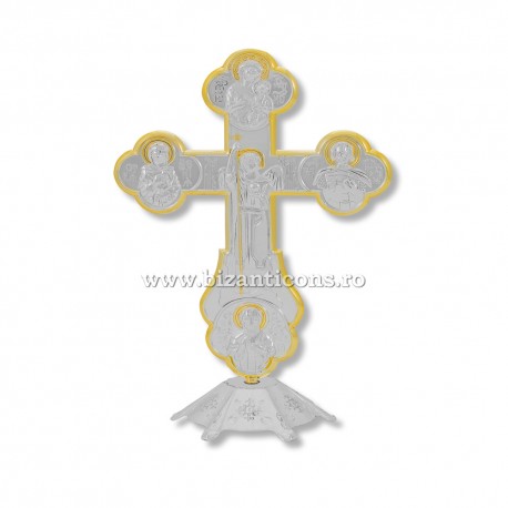 6-162 the cross in the metal base of the gilded and silvered 21cm 60/box