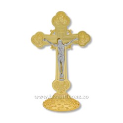 6-165 крест, металл-база, установлено золотое изваяние, и argintata 15см 100/коробка