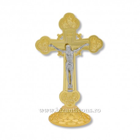 6-165 крест, металл-база, установлено золотое изваяние, и argintata 15см 100/коробка