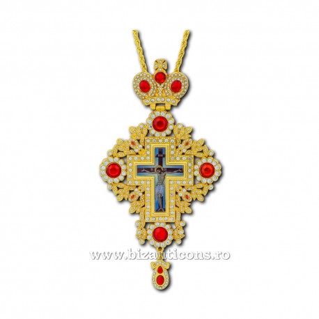 The CROSS in BUCHAREST-metal gold - spike, large rock red-D-110-50AUR