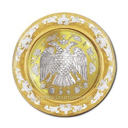 DISC gravat 30cm aurit si argintat vultur - X68-621