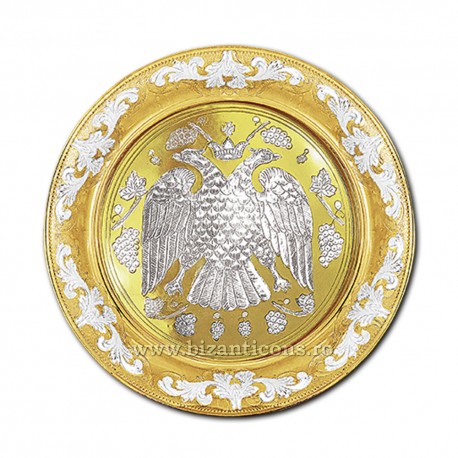 DISC gravat 30cm aurit si argintat vultur - X68-621