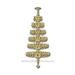 Policandru din bronz aurit - ornamente cu email 156 becuri X80-717Α