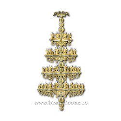 Policandru din bronz aurit - ornamente cu email 64 becuri X80-717C