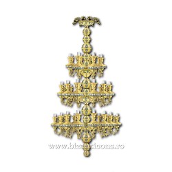 Policandru din bronz aurit - ornamente cu email 44 becuri X80-717D