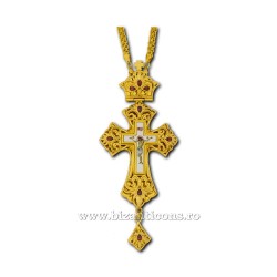 The CROSS, the Humans, the Bronze and gilt - enamel - rhinestones red-D-110-54AuR