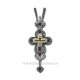 The CROSS, the Humans Bronze-silver - enamel - rhinestones red-D-110-57AgPr