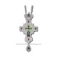 The CROSS, the Humans Bronze-silver - enamel - rhinestones red-D-110-60AgR