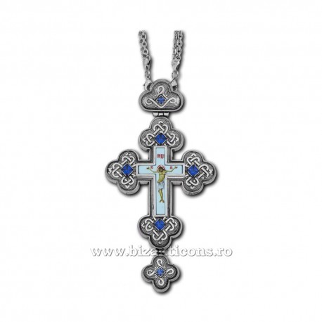 CROSS the Bucharest Bronze, silver plated + patina - embossed - stone albstre D-110-62AgP