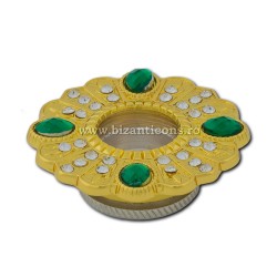 105-11they have as-V, the box Sf. Entered thread - gold - stones-green - 4,5x1,2 cm to 10/ - set