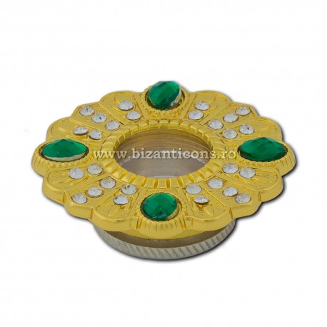 105-11they have as-V, the box Sf. Entered thread - gold - stones-green - 4,5x1,2 cm to 10/ - set