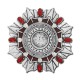 105-24AgPR caseta Sf. Moaste cu filet - argintie + patina - pietre rosii - 4,5x0,6cm 6/set