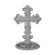 6-83Ag-cross metal silver + rhinestones 72/box