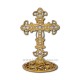 6-83Au-cross metal-gold + rhinestones 72/box