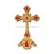 6-88Au cross metal gold + gems 16 inch 40/pack