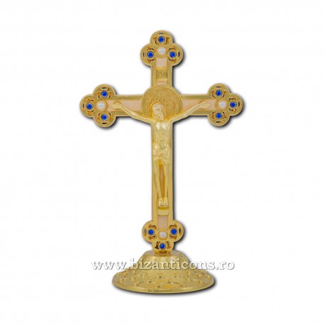 6-106 cross metal golden enamel + stones 15 - base 100/box