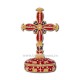 6 A-6 cross metal with rhinestones+pearls, medium 60/box