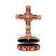 6 A-6 cross metal with rhinestones+pearls, medium 60/box