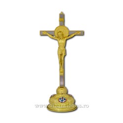 Крест-установлено золотое изваяние, и argintata 37,5 см + база мед эмаль оснастки, D 101-34