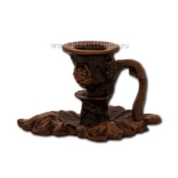 Η 52-151Cu κάτοχοι κεριών, μικρά φύλλα, 3x5,5cm, μέταλλο, χαλκός